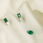Earrings Emeraude Aura Silver Jacket Earrings