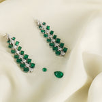 Earrings Emeraude Chandelier Silver Earrings