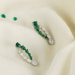 Earrings Emeraude Glistening Silver Jacket Earrings