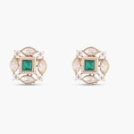 Earrings Gauhar Moissanites and Gemstone Silver Stud Earrings