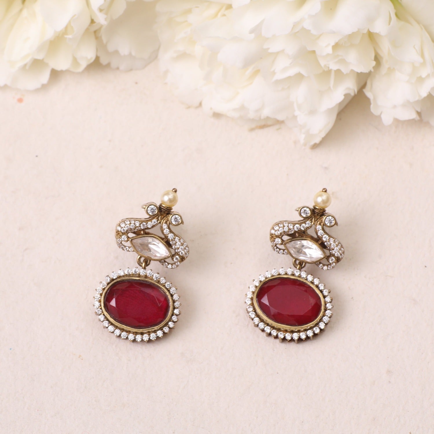 Earrings Aqsa Moissanite and Gemstone Silver Drop Earrings