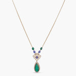 Pendants Zainab Moissanite and Gemstone Silver Pendant Necklace