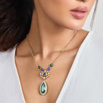 Pendants Zainab Moissanite and Gemstone Silver Pendant Necklace