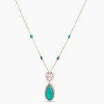 Pendants Aiza Moissanite and Gemstone Silver Pendant Necklace