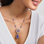 Pendants Gulzar Moissanite and Gemstone Silver Pendant Necklace