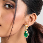 Earrings Ruhaan Moissanite and Gemstone Silver Drop Earrings