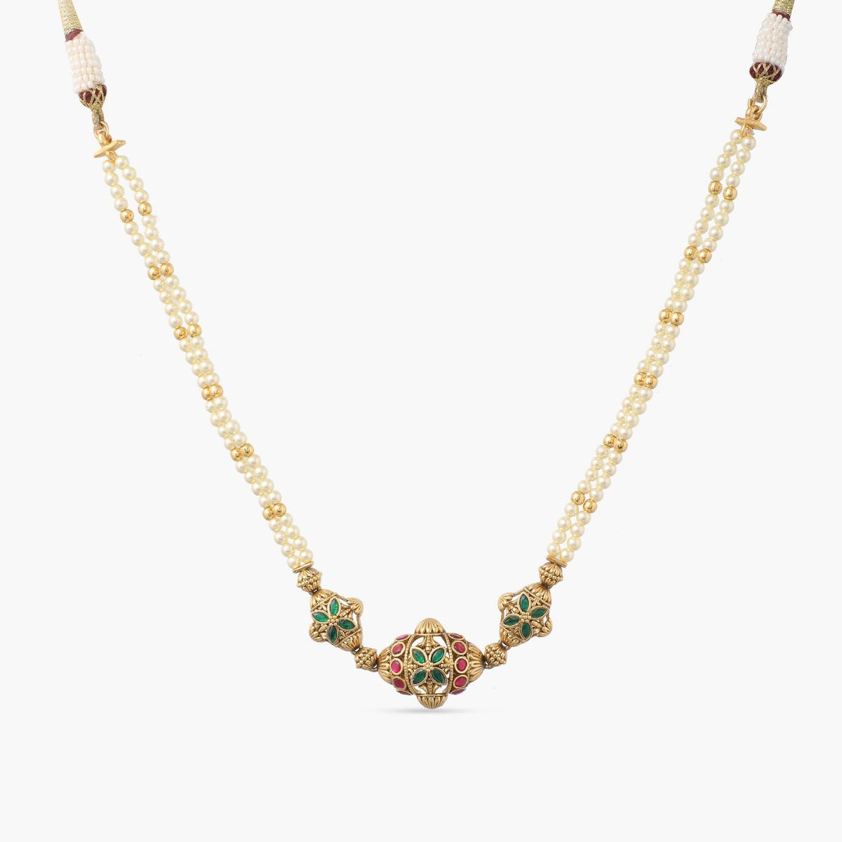 Necklaces Regal Jadau and Pearl Silver Choker