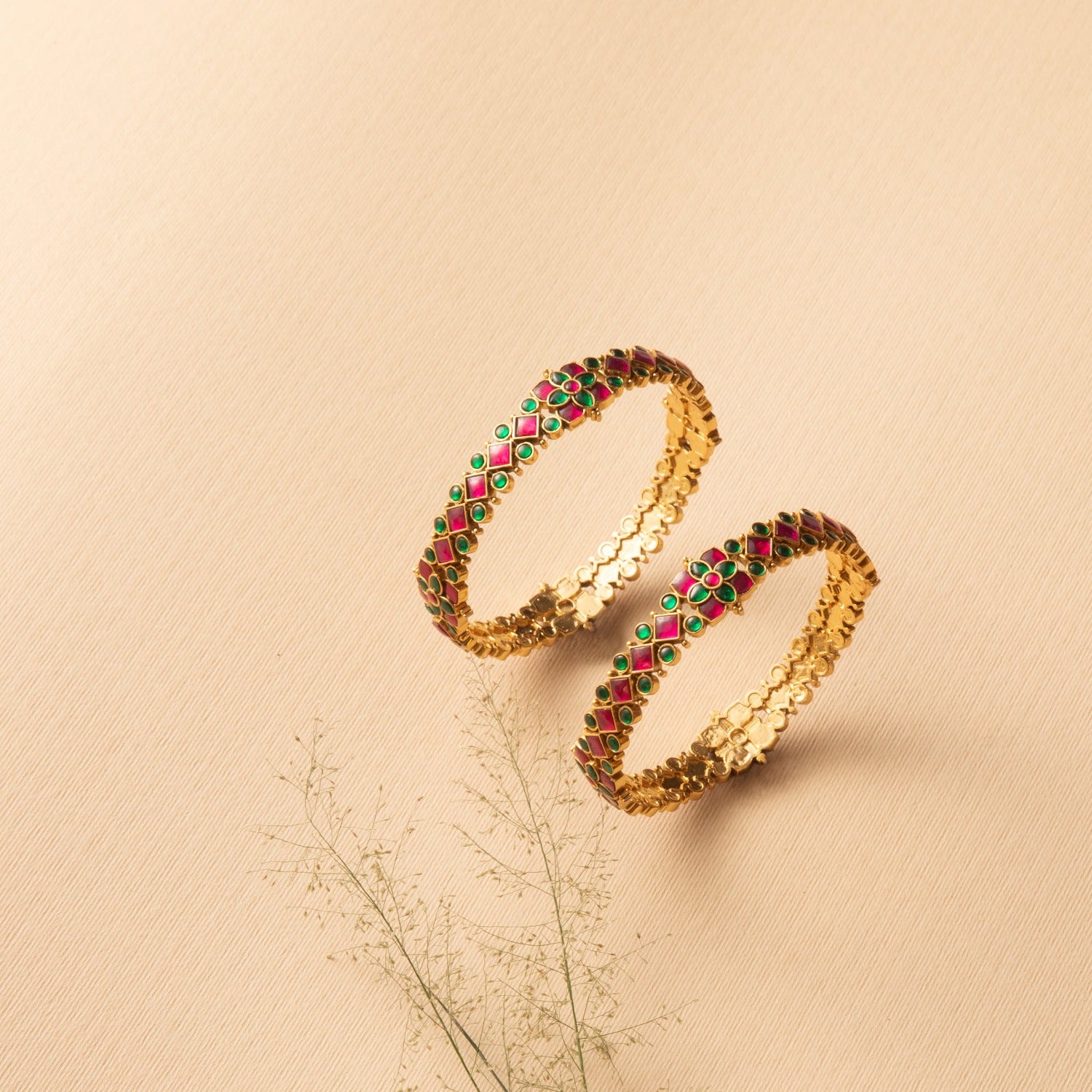 Jadau enchantments Silver Bangles