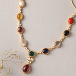 Necklaces Navaratna and Moissanites Brilliance Silver Necklace