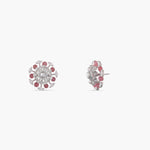 Timeless Pink Sparkle Silver CZ Studs Earrings