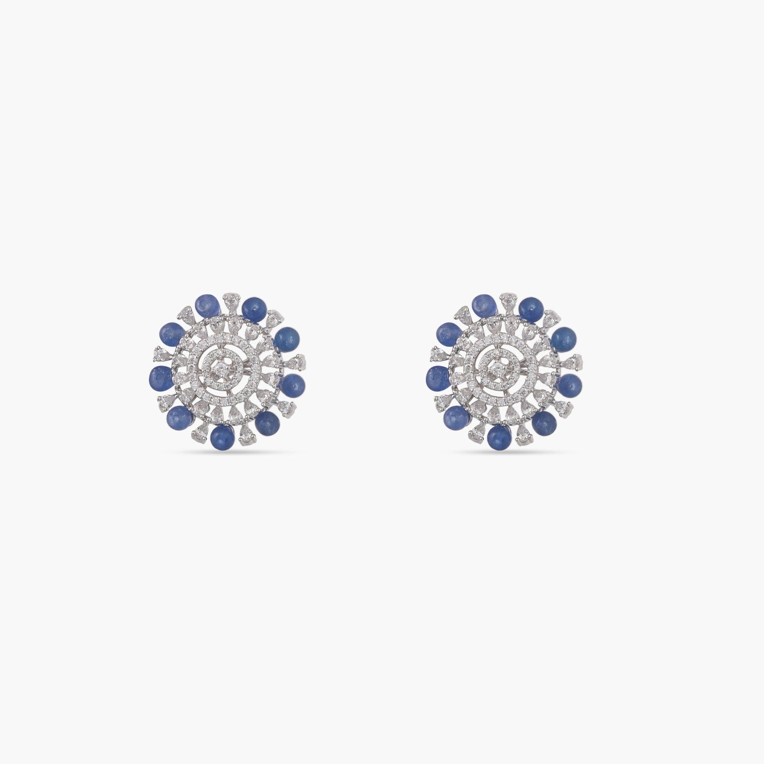 Earrings Radiant Blue Oasis Silver CZ Stud Earrings