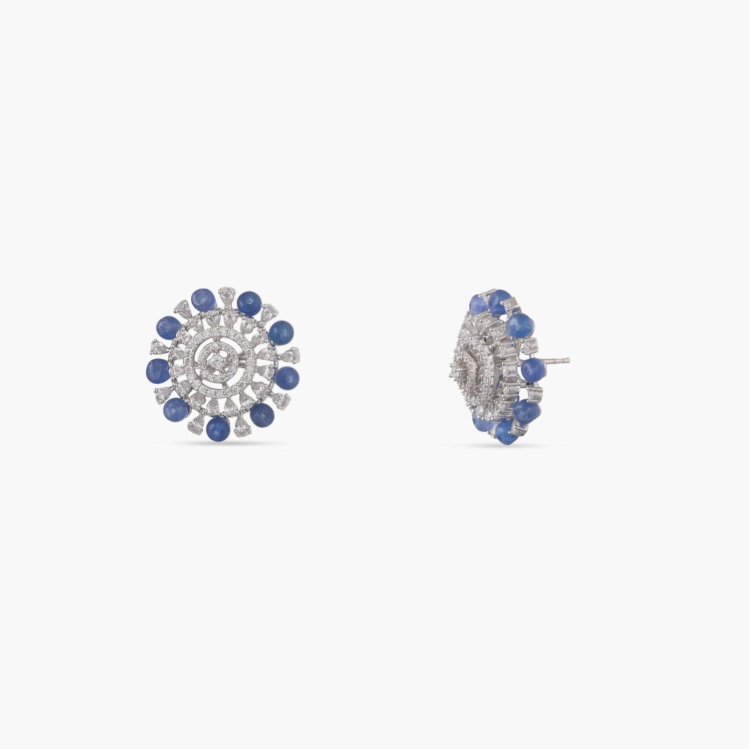 Earrings Radiant Blue Oasis Silver CZ Stud Earrings