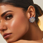 Earrings Radiant Blue Oasis Silver CZ Stud Earrings