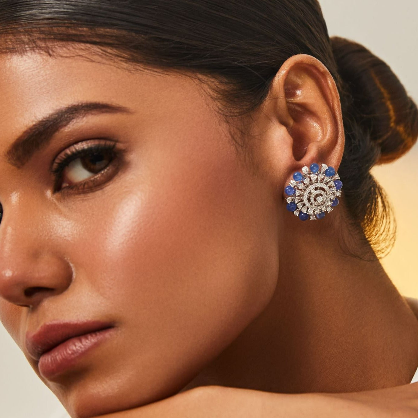 Earrings Radiant Blue Oasis Silver CZ Stud Earrings