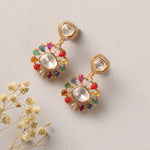 Earrings Navaratna and Moissanites Brilliance Silver Drop Earrings