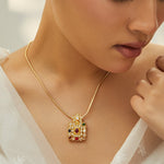 Pendants Radiant Harmony Navaratna Silver Pendant Necklace