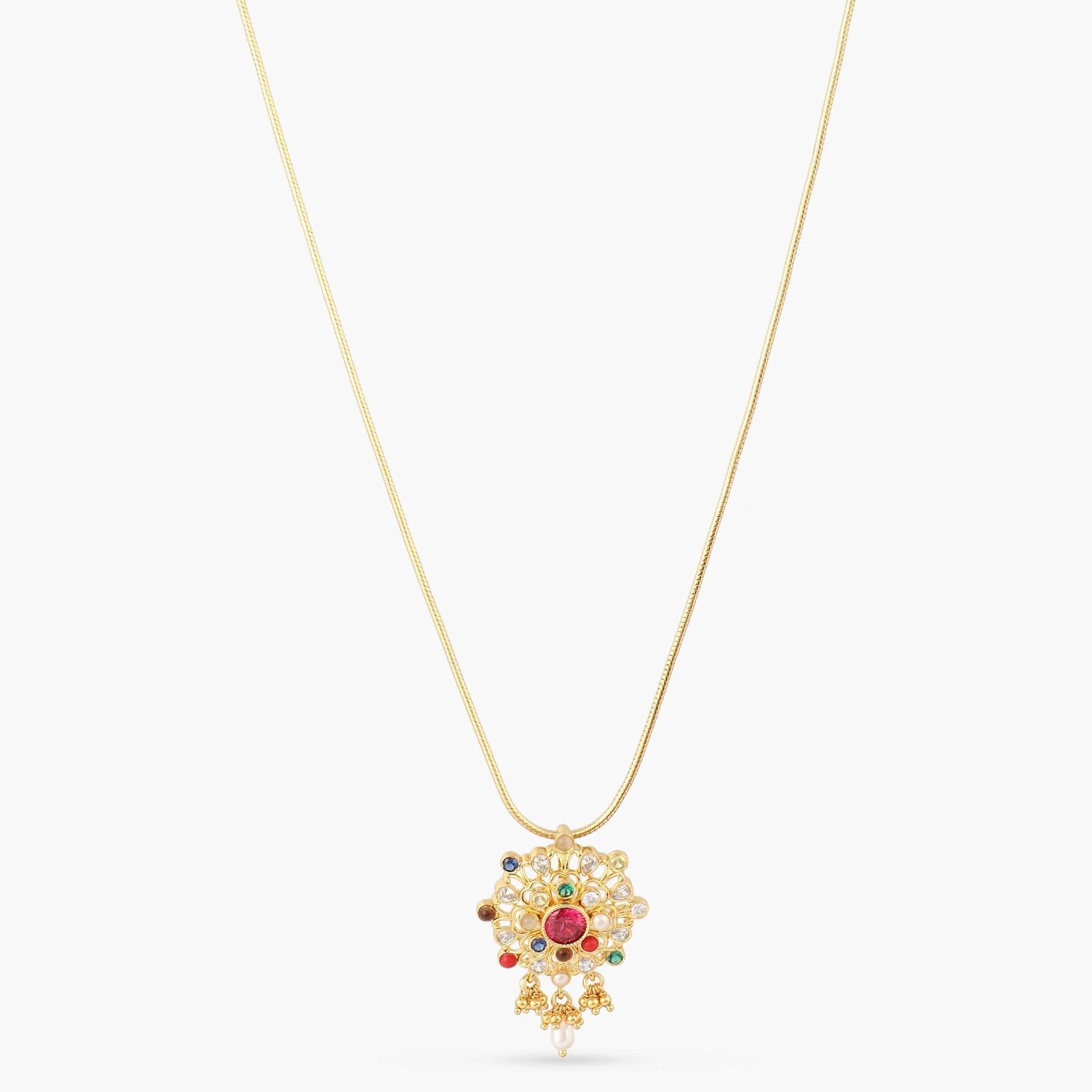 Pendants Harmony Navaratna Silver Pendant Necklace