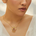 Pendants Radiance Navaratna Silver Pendant Necklace