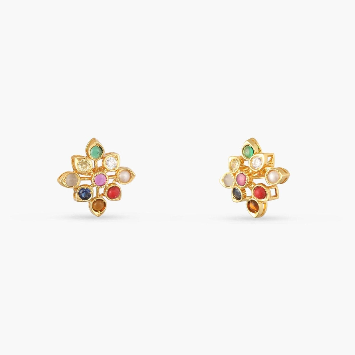 Earrings Navanya Navaratna Silver Stud Earrings