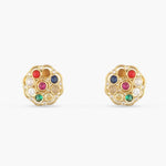 Earrings Sarika Navaratna Silver Stud Earrings