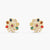 Floral Elegance Navaratna Stud Earrings