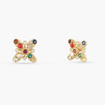 Earrings Navaratna Grace Silver Stud Earrings