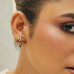 Earrings Navaratna Grace Silver Stud Earrings