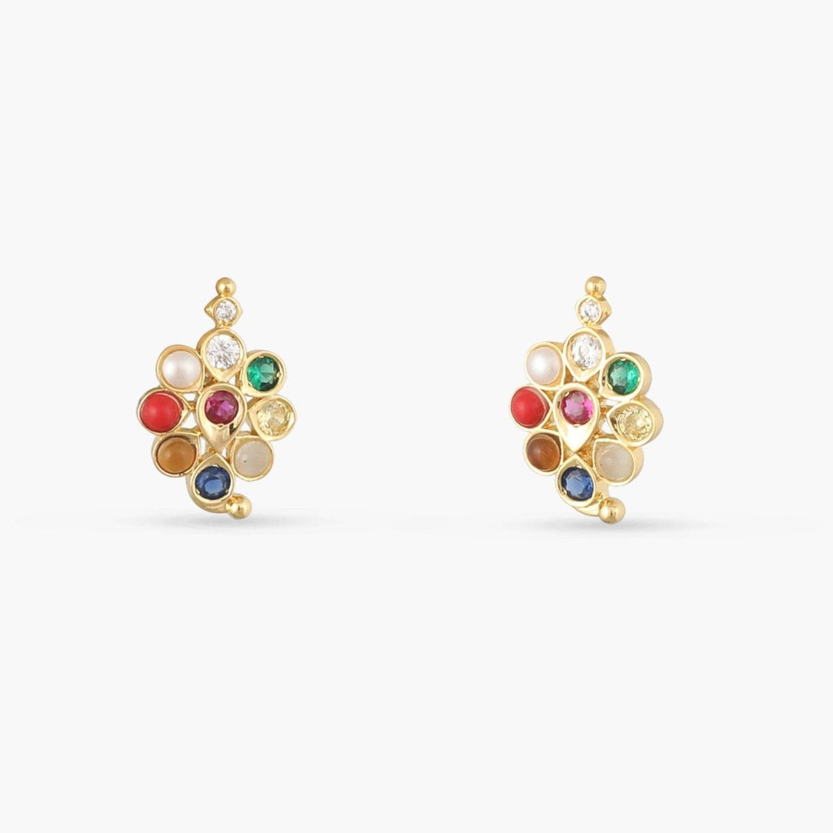 Earrings Pushpika Navaratna Silver Stud Earrings