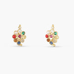 Earrings Pushpika Navaratna Silver Stud Earrings