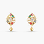 Earrings Navaratna Charm Silver Stud Earrings