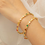 Bangles Shimmering Elegance Navaratna Silver Bangles