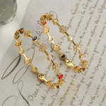 Bangles Floral Charm Navaratna Silver Bangles