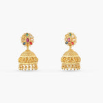 Earrings Navaratna Aabhar Silver Jhumka Earrings
