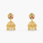 Earrings Navaratna Aabhar Silver Jhumka Earrings