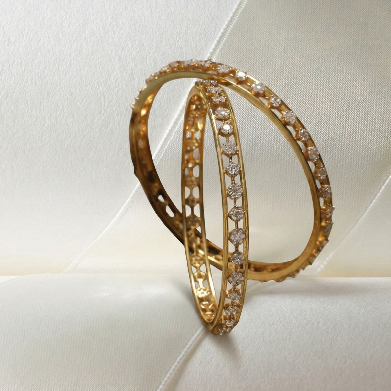 Hiral CZ Silver Bangles
