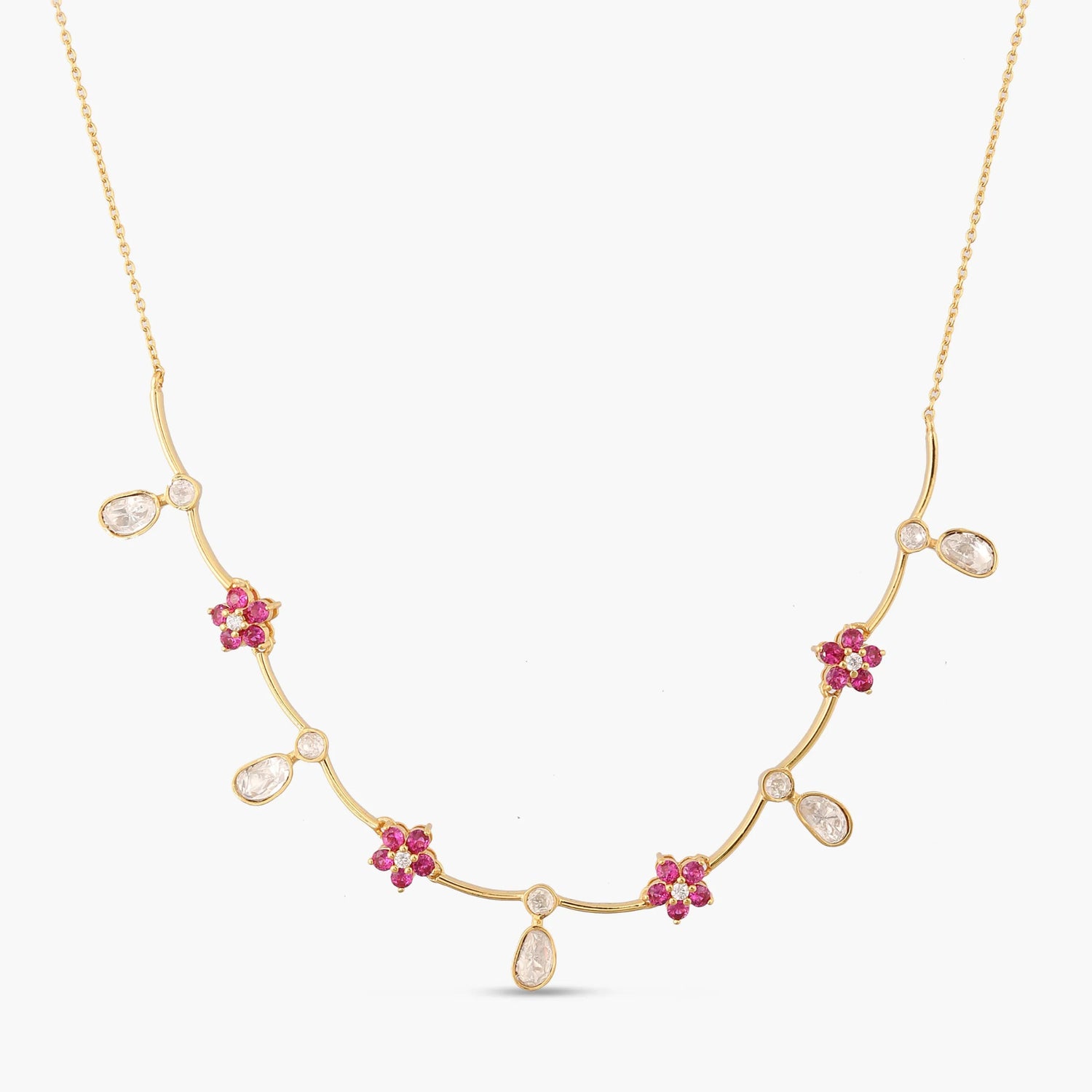 Necklace Twilight Moissanite Silver Floral Necklace
