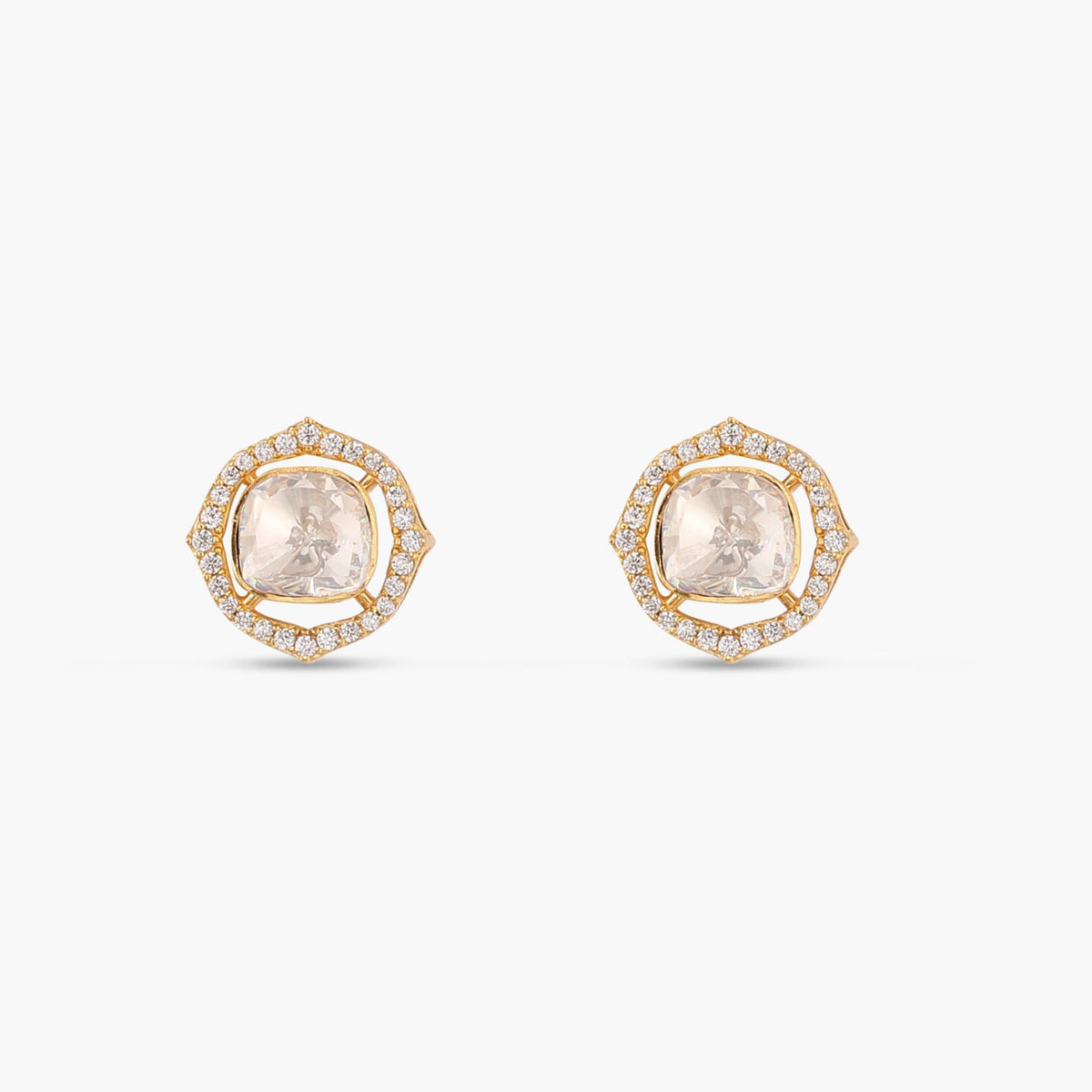 Starburst Moissanite Silver Stud Earrings