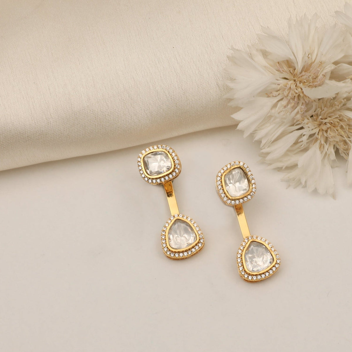 Earrings Cosmic Light Moissanite Silver Jacket Earrings