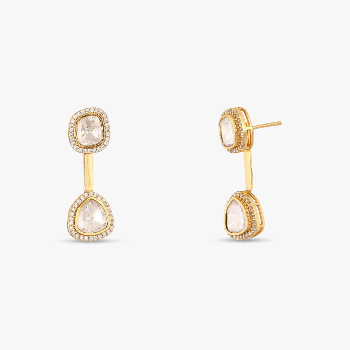 Cosmic Light Moissanite Silver Jacket Earrings