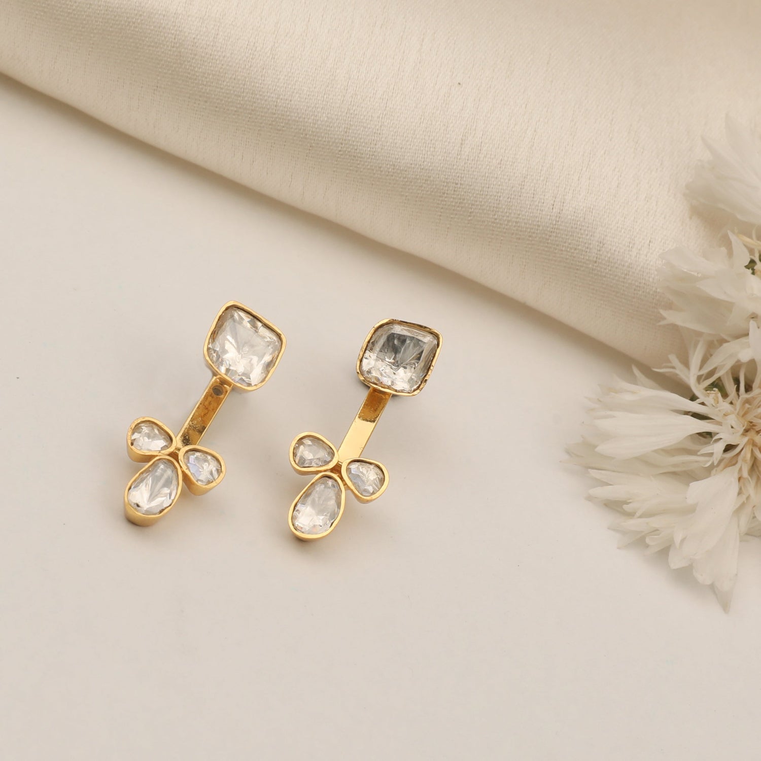 Earrings Moonbeam Moissanite Silver Jacket Earrings