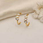 Earrings Shooting Star Moissanite Silver Half Hoop Earrings