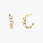 Earrings Shooting Star Moissanite Silver Half Hoop Earrings