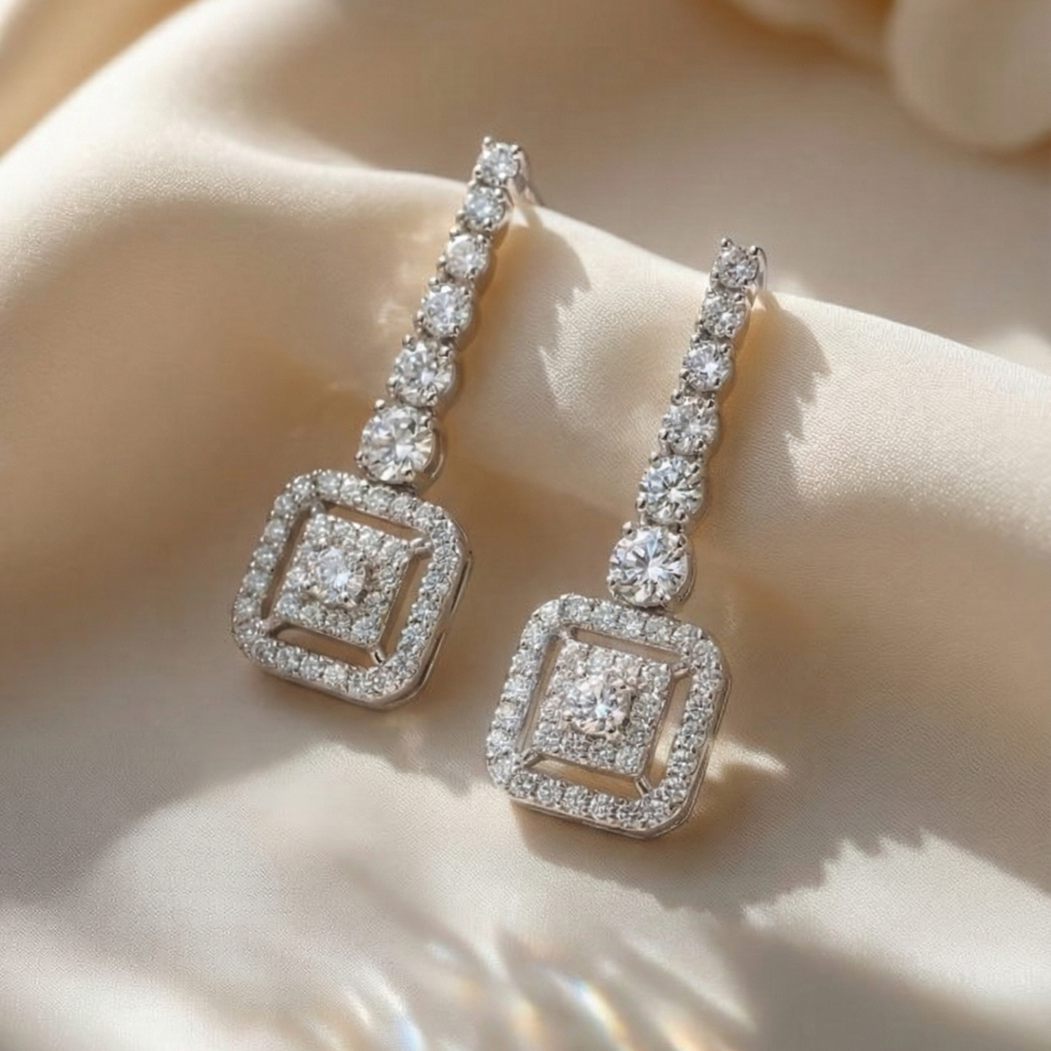 Nina CZ Silver Earrings
