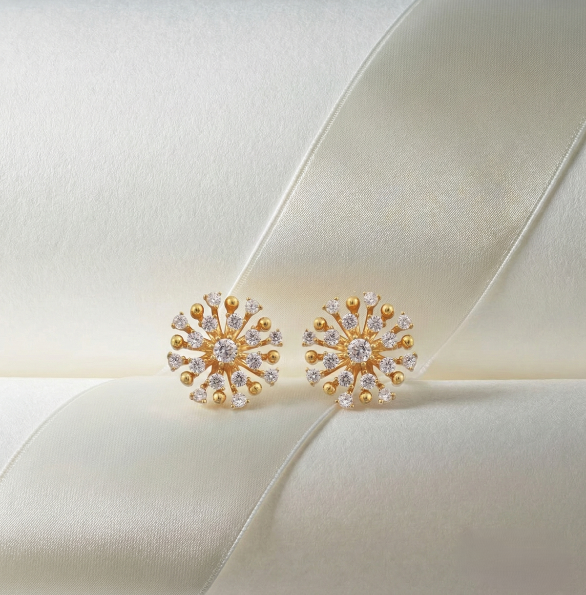 Nakshatra Silver CZ Stud Earrings
