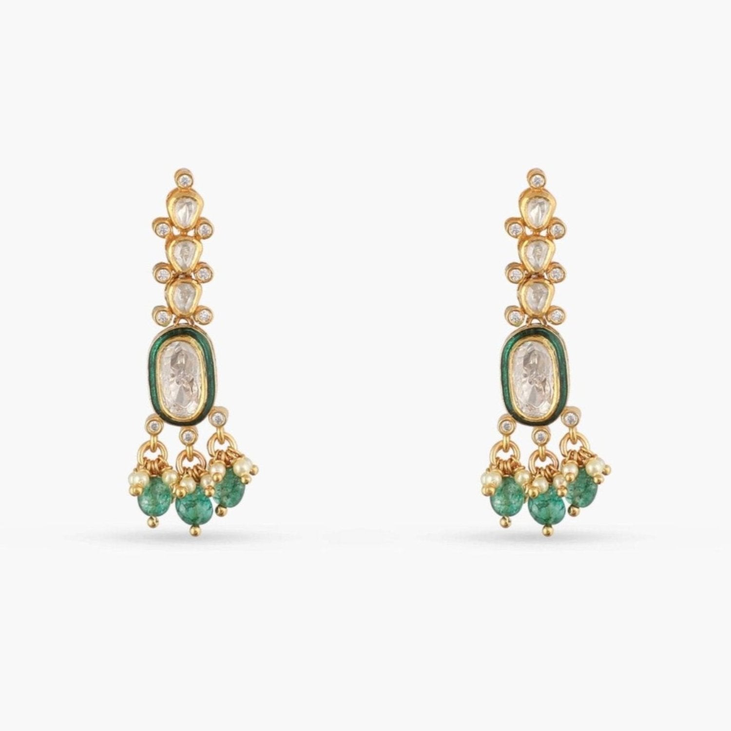 Earrings Verdant Glow Moissanite Silver Earrings