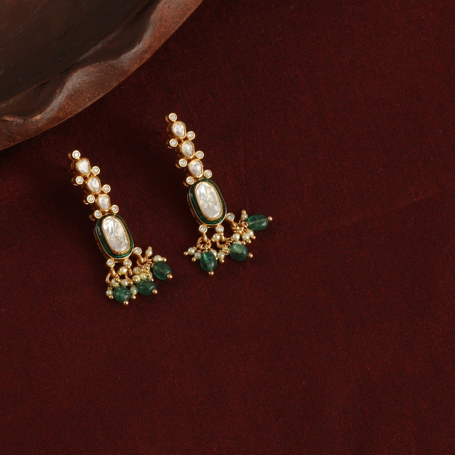 Earrings Verdant Glow Moissanite Silver Earrings