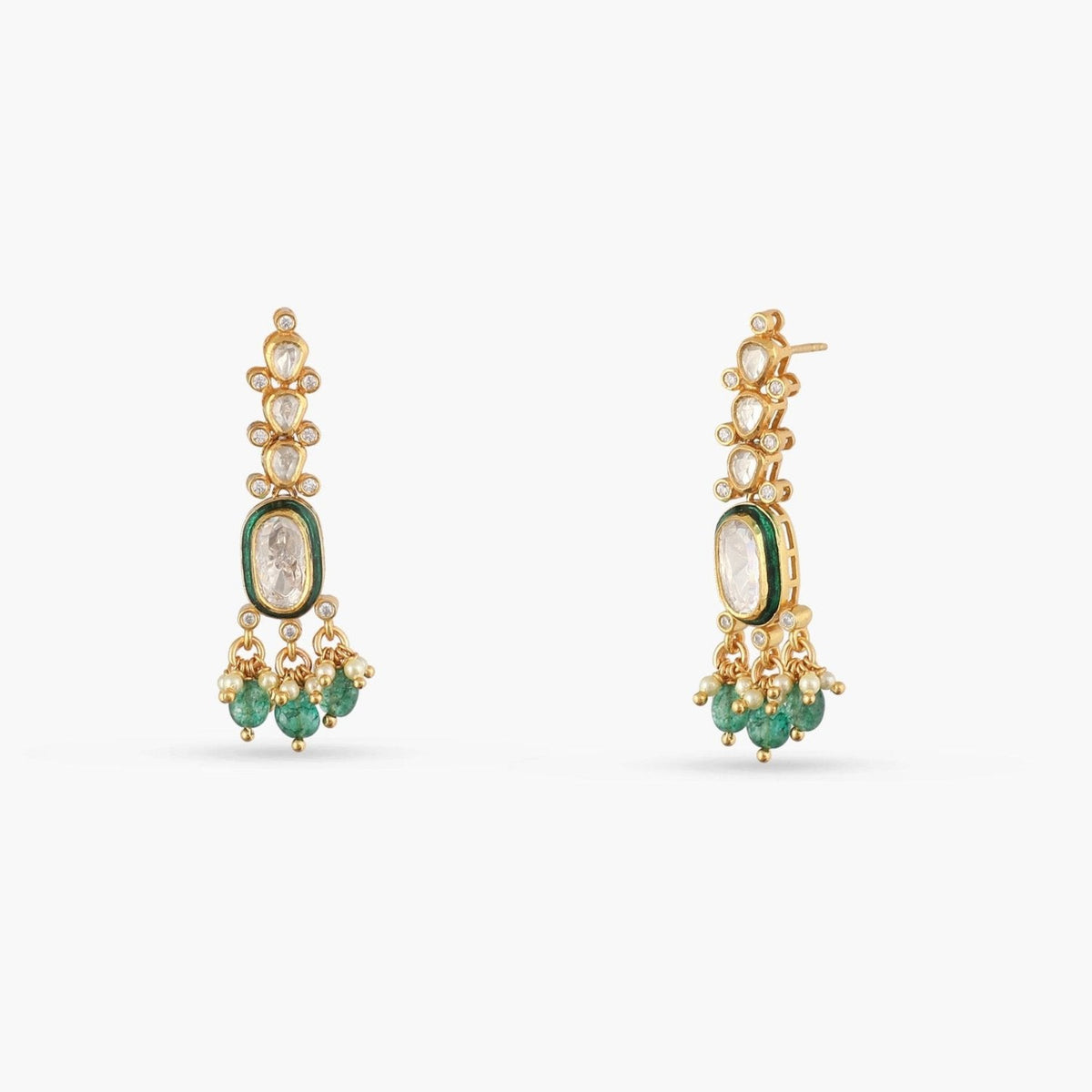 Earrings Verdant Glow Moissanite Silver Earrings