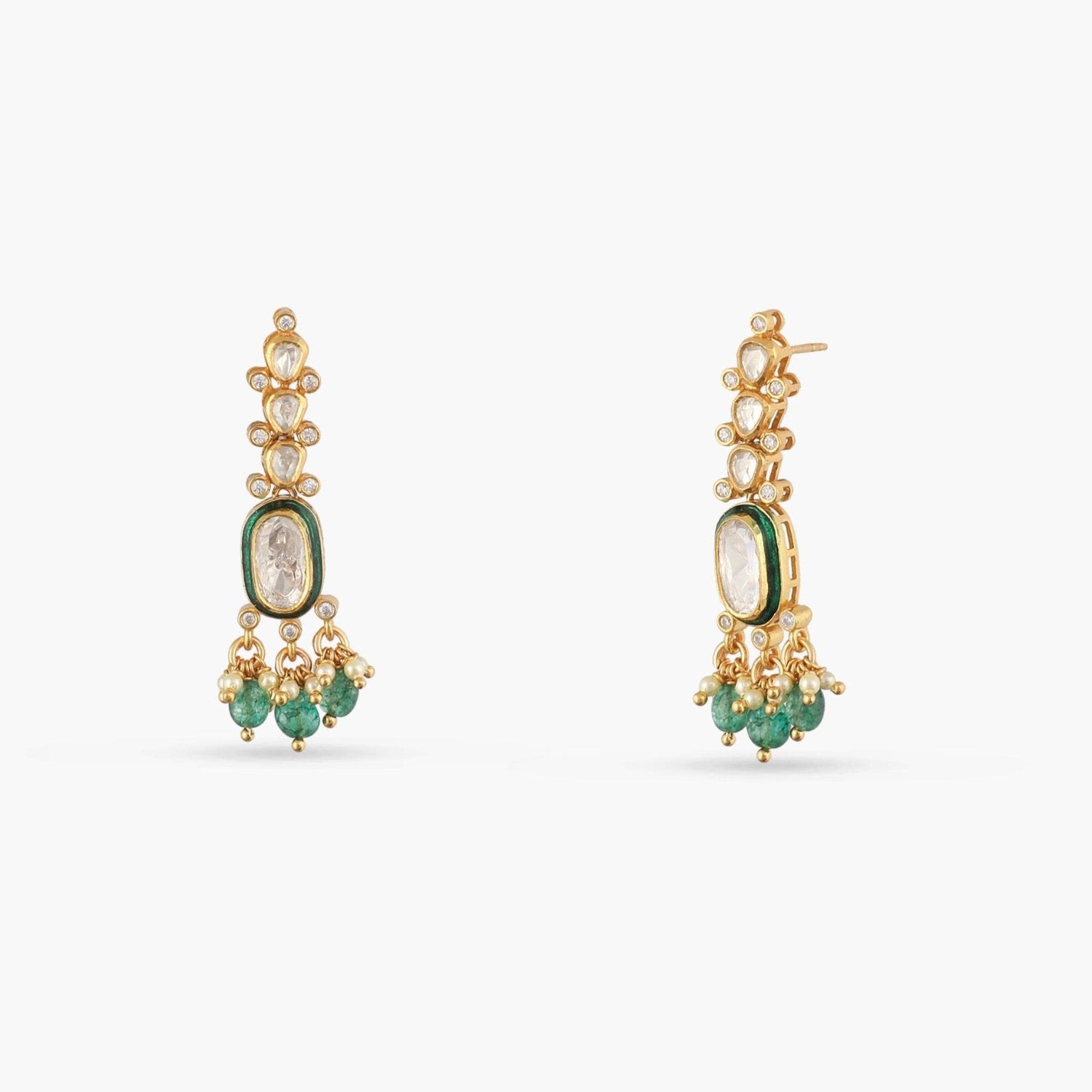 Earrings Verdant Glow Moissanite Silver Earrings