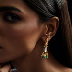 Earrings Verdant Glow Moissanite Silver Earrings