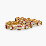 Bangles Red Elegance Moissanite Silver Bangles